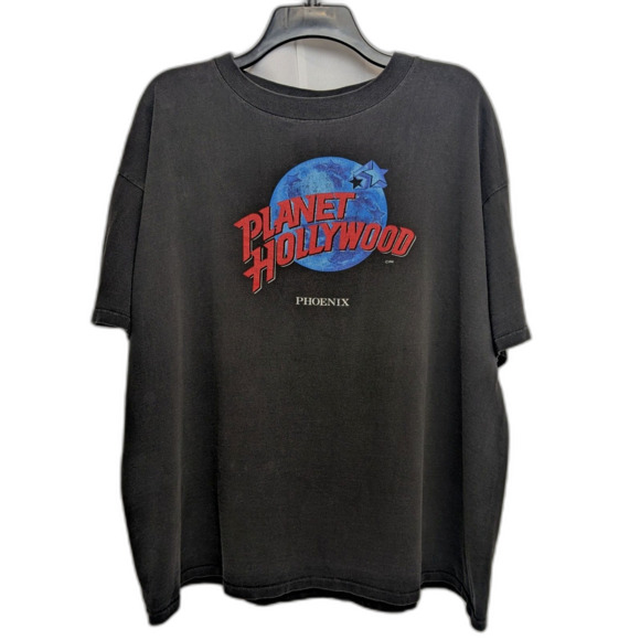 Vintage Single Stitch Planet Hollywood Phoenix AZ Men's XL Faded Black T-Shirt - Picture 1 of 6